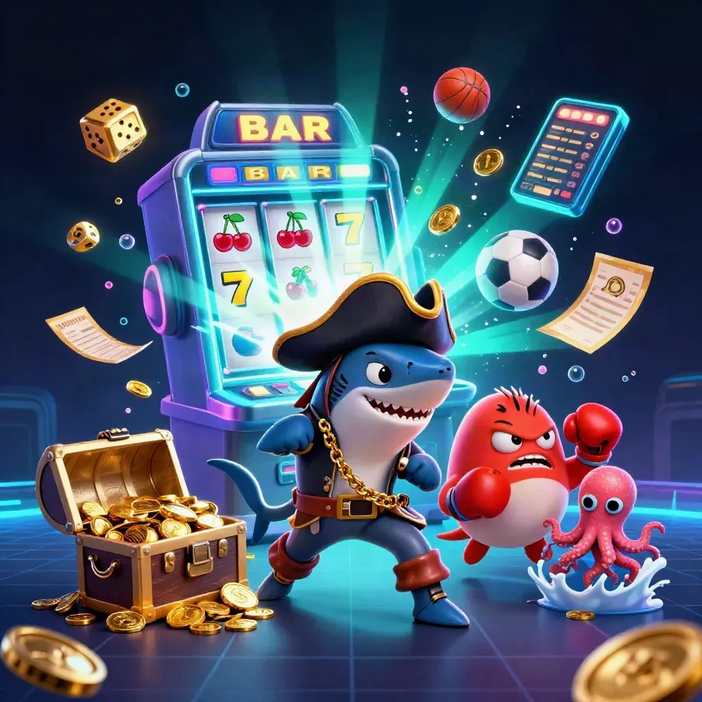Pirate shark, boxing pufferfish and juggling octopus amid slot jackpots and casino sports props